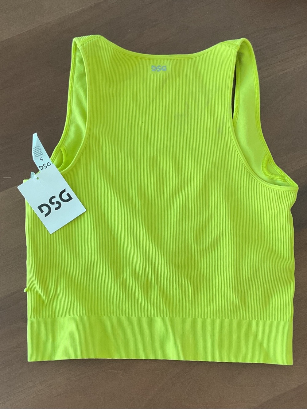 DSG Neon Lime Ribbed Tank Top